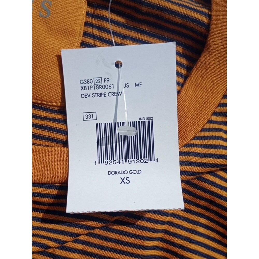 Men’s XS Guess Los Angeles Gold Striped Crew Neck Logo Casual Cotton T-Shirt NWT - Picture 4 of 9